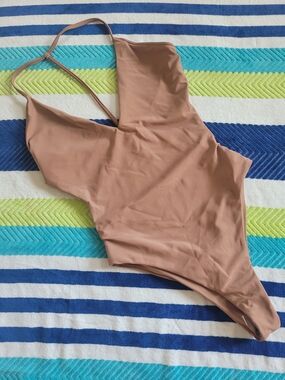 Womens One-Piece Swimsuit in Beige-Tan